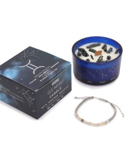 AWGIFTS Zodiac Krystalllys med Edelstener og Armbånd – Tvillingene