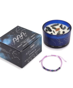 AWGIFTS Zodiac Krystalllys med Edelstener og Armbånd – Vannmannen