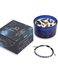 AWGIFTS Zodiac Krystalllys med Edelstener og Armbånd – Steinbukken