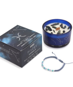 AWGIFTS Zodiac Krystalllys med Edelstener og Armbånd – Fiskene