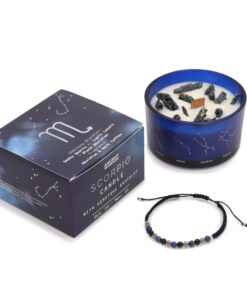 AWGIFTS Zodiac Krystalllys med Edelstener og Armbånd – Skorpionen