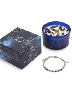 AWGIFTS Zodiac Krystalllys med Edelstener og Armbånd – Tyren