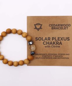 AWGIFTS Armbånd i Sedertre – Citrin - Solar Plexus Chakra
