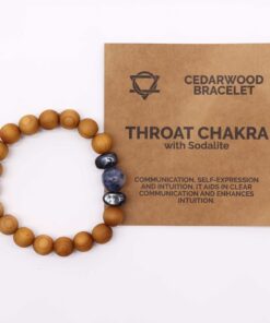 AWGIFTS Armbånd i Sedertre - Sodalitt - Halschakra