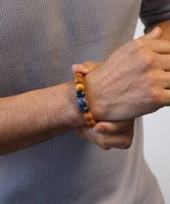 Alternative view of AWGIFTS Armbånd i Sedertre - Sodalitt - Halschakra