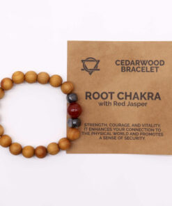 AWGIFTS Armbånd i Sedertre -  Rød Jaspis - Rotchakra