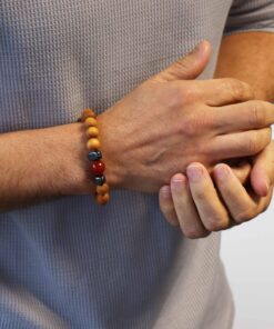 Alternative view of AWGIFTS Armbånd i Sedertre -  Rød Jaspis - Rotchakra