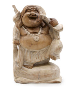 AWGIFTS Håndskåret Buddha - Bring Tre - Whitewash