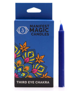 AWGIFTS Magiske Manifestasjonslys (12-pakning) – Mørkeblå – Tredje Øye Chakra