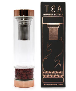 AWGIFTS Krystallglass Teinfuserflaske – Rosegull – Rød Jaspis