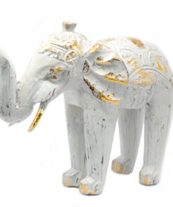 AWGIFTS Håndskåret Elefant i Tre - White Gold