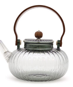 AWGIFTS Glass Infuser Tekanne – Charcoal Ribbed Pearl