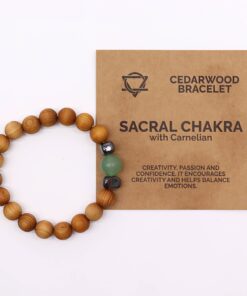 AWGIFTS Armbånd i Sedertre – Karneol – Sakralchakra